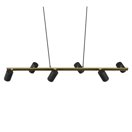 Trio - Lustre suspenso por cabo MARLEY 6xGU10/35W/230V preto/dourado