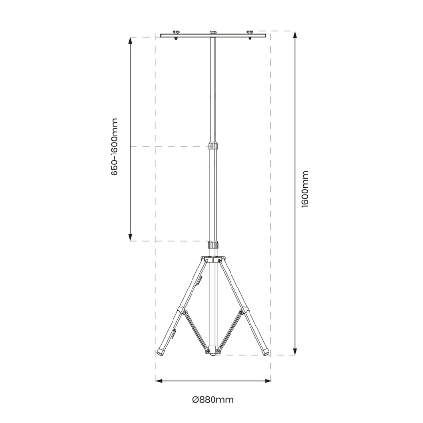 Tripé para projetores LED 1,6m