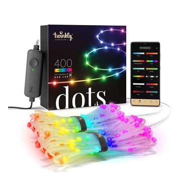 Twinkly - Fita LED RGB exterior regulável DOTS 400xLED 20 m IP44 Wi-Fi