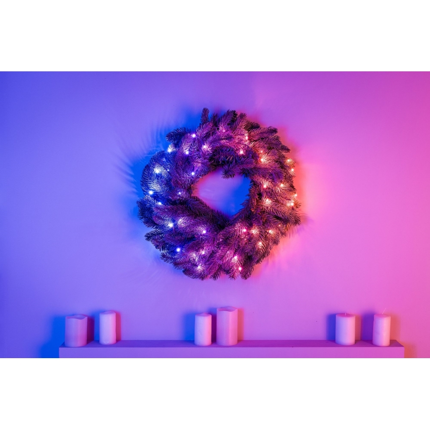 Twinkly - Grinalda de Natal LED RGB regulável 50xLED d. 60 cm Wi-Fi