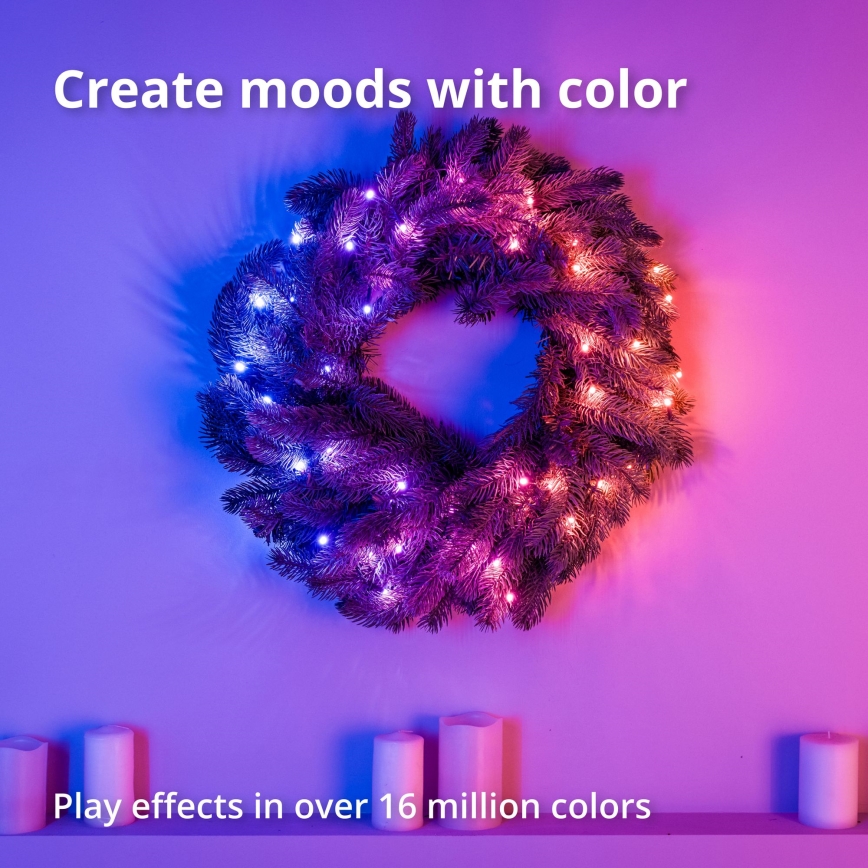 Twinkly - Grinalda de Natal LED RGB regulável 50xLED d. 60 cm Wi-Fi
