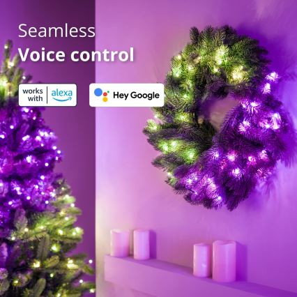 Twinkly - Grinalda de Natal LED RGB regulável 50xLED d. 60 cm Wi-Fi