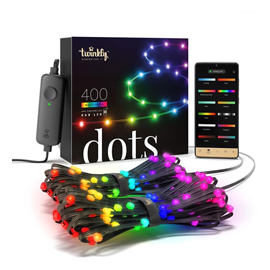 Twinkly - LED RGB Exterior regulação tira DOTS 400xLED 20 m IP44 Wi-Fi