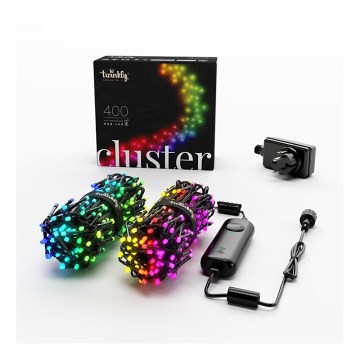 Twinkly - LED RGB Regulação exterior Corrente de Natal CLUSTER 400xLED 9,5m IP44 Wi-Fi