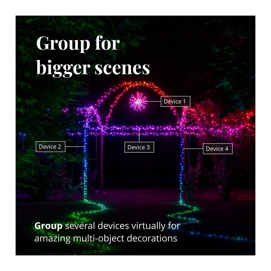 Twinkly - LED RGB Regulação exterior poinsétia SPRITZER 200xLED IP44 Wi-Fi