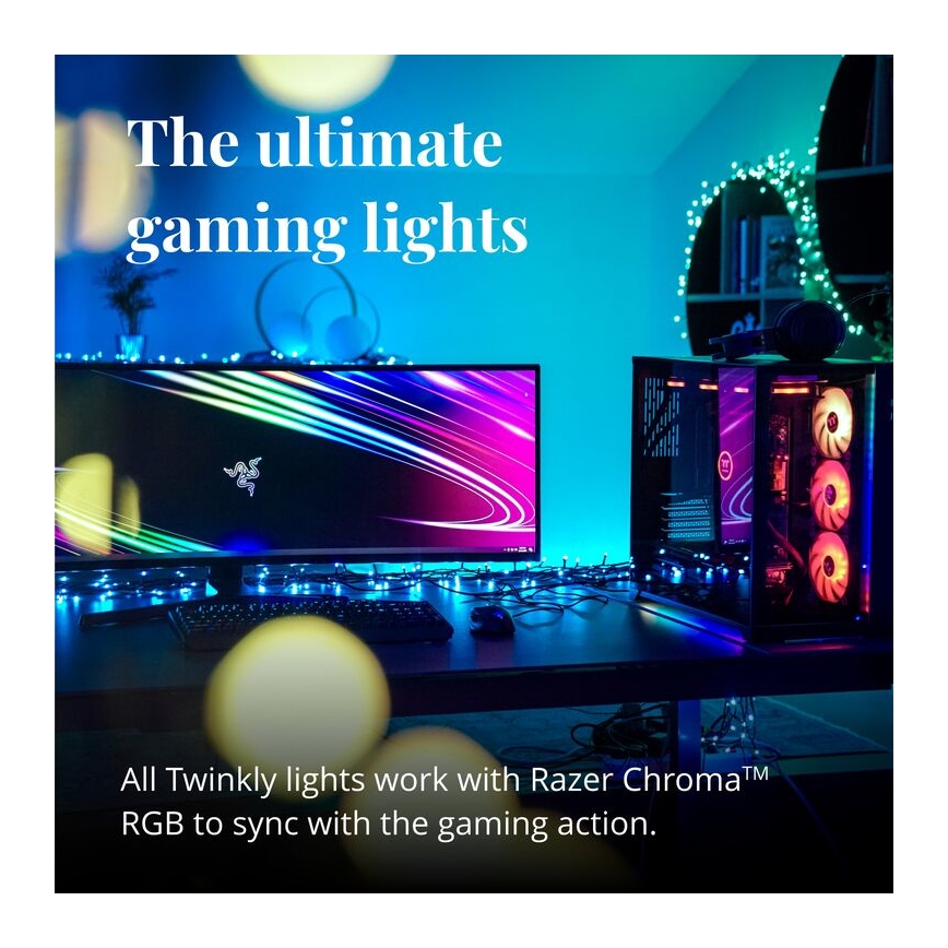 Twinkly - LED RGB Regulação exterior Corrente de Natal CLUSTER 400xLED 9,5m IP44 Wi-Fi