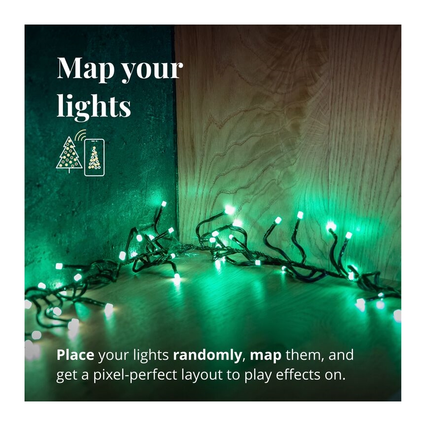 Twinkly - LED RGB Regulação exterior Corrente de Natal CLUSTER 400xLED 9,5m IP44 Wi-Fi