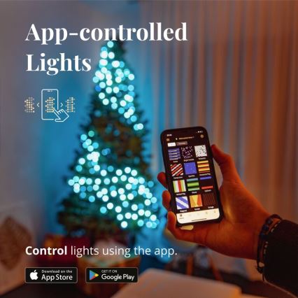 Twinkly - LED RGB Regulação exterior Corrente de Natal CLUSTER 400xLED 9,5m IP44 Wi-Fi