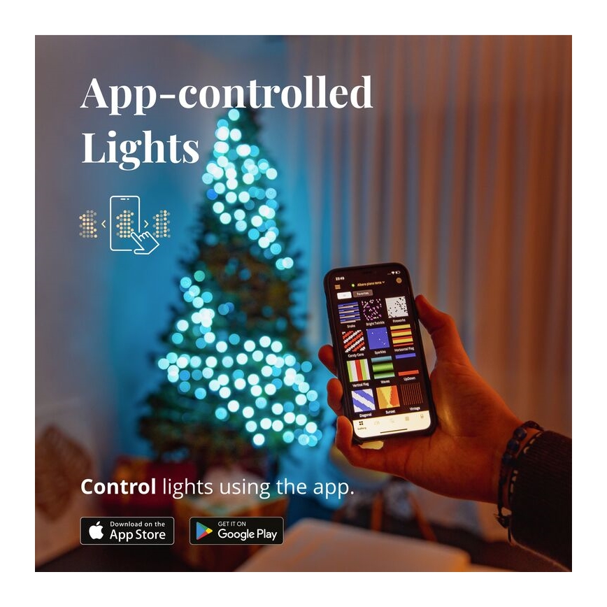 Twinkly - LED RGB Regulação exterior Corrente de Natal CLUSTER 400xLED 9,5m IP44 Wi-Fi