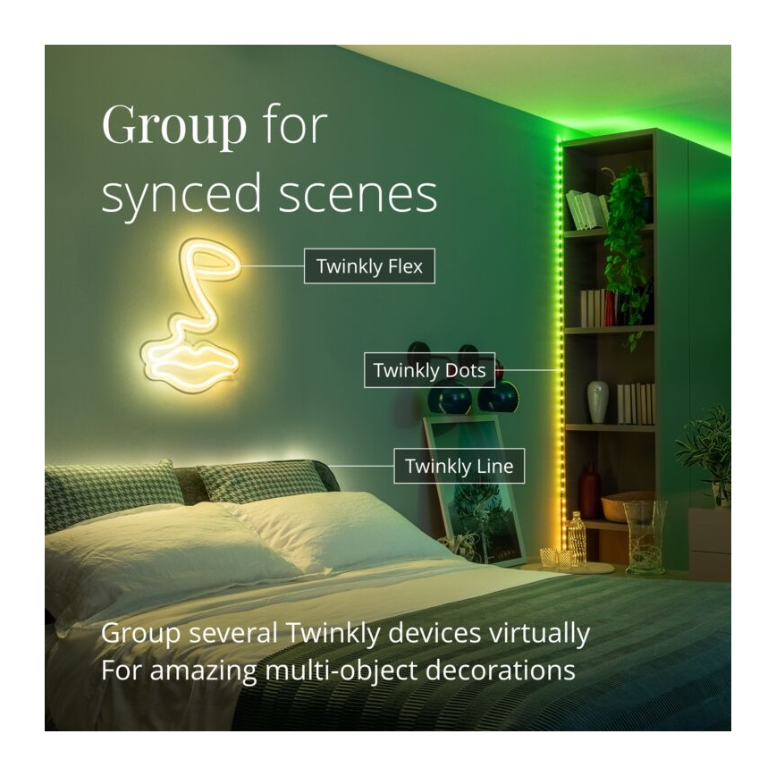 Twinkly - LED RGB Tira com regulação DOTS 60xLED 3 m Wi-Fi USB