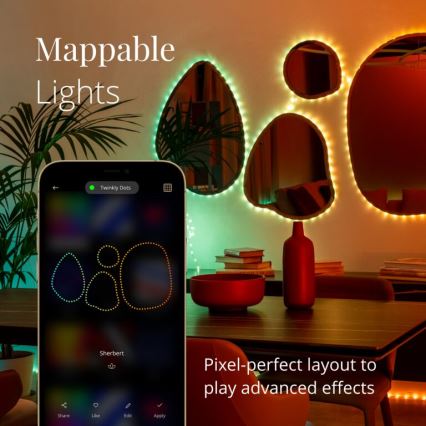 Twinkly - LED RGB Tira com regulação DOTS 60xLED 3 m Wi-Fi USB