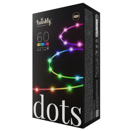 Twinkly - Guirlanda LED RGB dimerizável DOTS 60 LEDs 7 m USB Wi-Fi