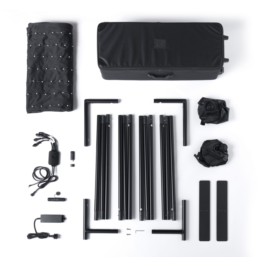 Twinkly - Painel luminoso exterior LIGHTWALL LED RGBW regulável 1120 LEDs 2,6 x 2,7 m IP44 Wi-Fi + dongle de música