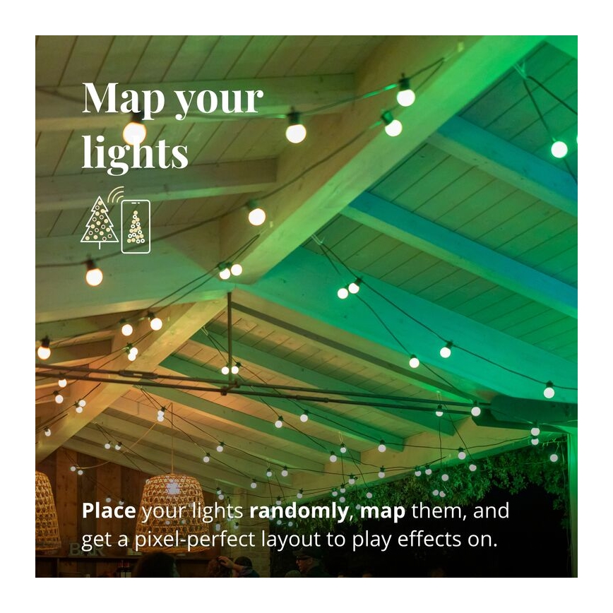 Twinkly - LED RGB Regulação exterior corrente decorativa FESTOON 20xLED 14m IP44 Wi-Fi