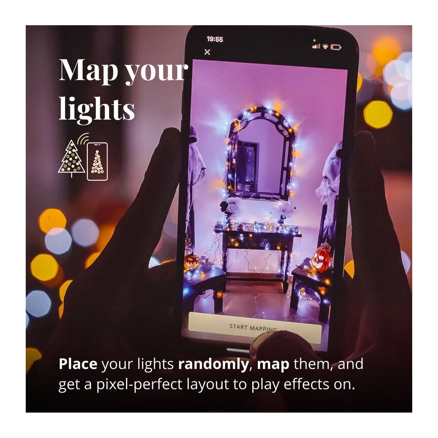 Twinkly - LED Regulação exterior Cortina de Natal ICICLE 190xLED 11,5m IP44 Wi-Fi