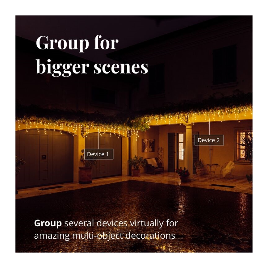 Twinkly - LED Regulação exterior Cortina de Natal ICICLE 190xLED 11,5m IP44 Wi-Fi