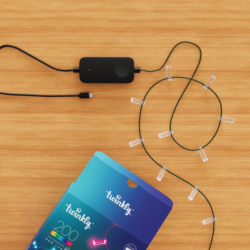 Twinkly - LED RGB Regulação Corrente de Natal 100xLED 8 m USB Wi-Fi