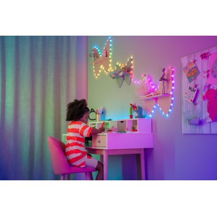 Twinkly - Luzes de Natal LED RGB reguláveis CANDIES 200 LEDs 14 m USB Wi-Fi