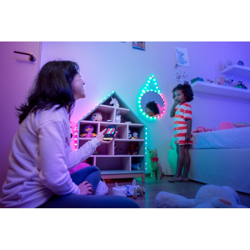 Twinkly - LED RGB Regulação Corrente de Natal CANDIES 200xLED 14 m USB Wi-Fi