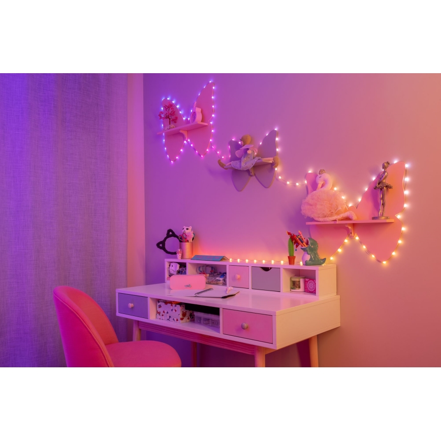 Twinkly - LED RGB Regulação Corrente de Natal CANDIES 100xLED 8 m USB Wi-Fi