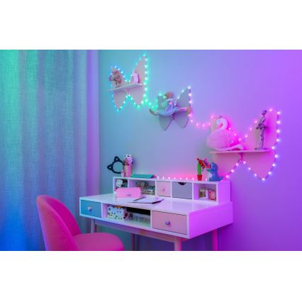 Twinkly - LED RGB Regulação Corrente de Natal CANDIES 200xLED 14 m USB Wi-Fi