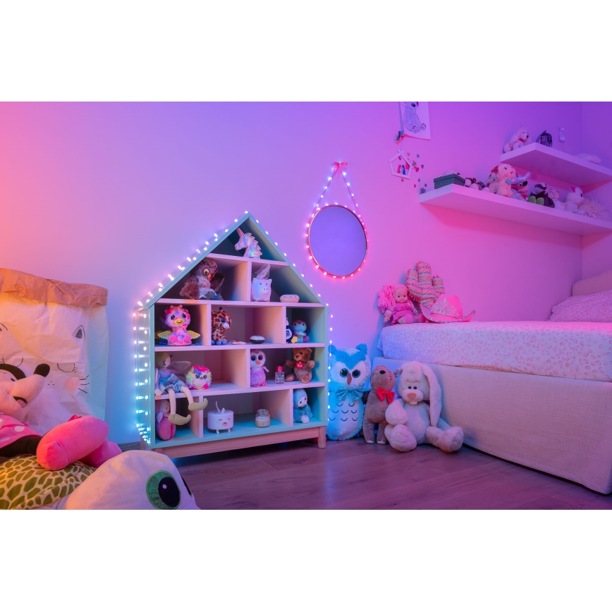 Twinkly - LED RGB Regulação Corrente de Natal CANDIES 200xLED 14 m USB Wi-Fi