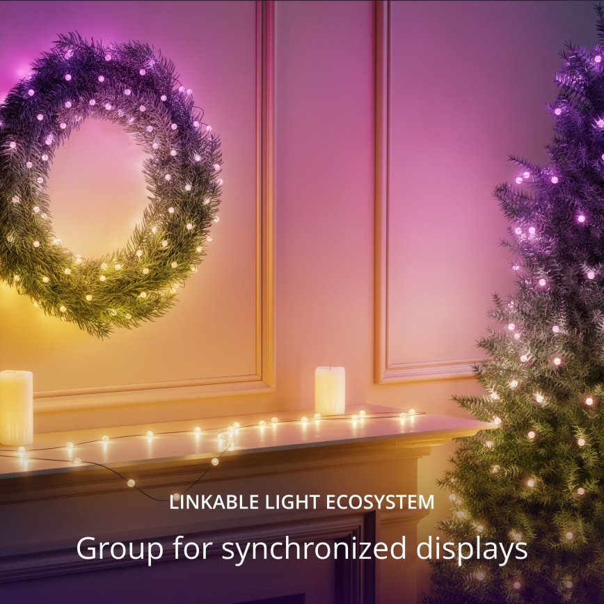 Twinkly - Corrente de Natal LED RGB regulável CANDIES 100xLED 8 m USB Wi-Fi