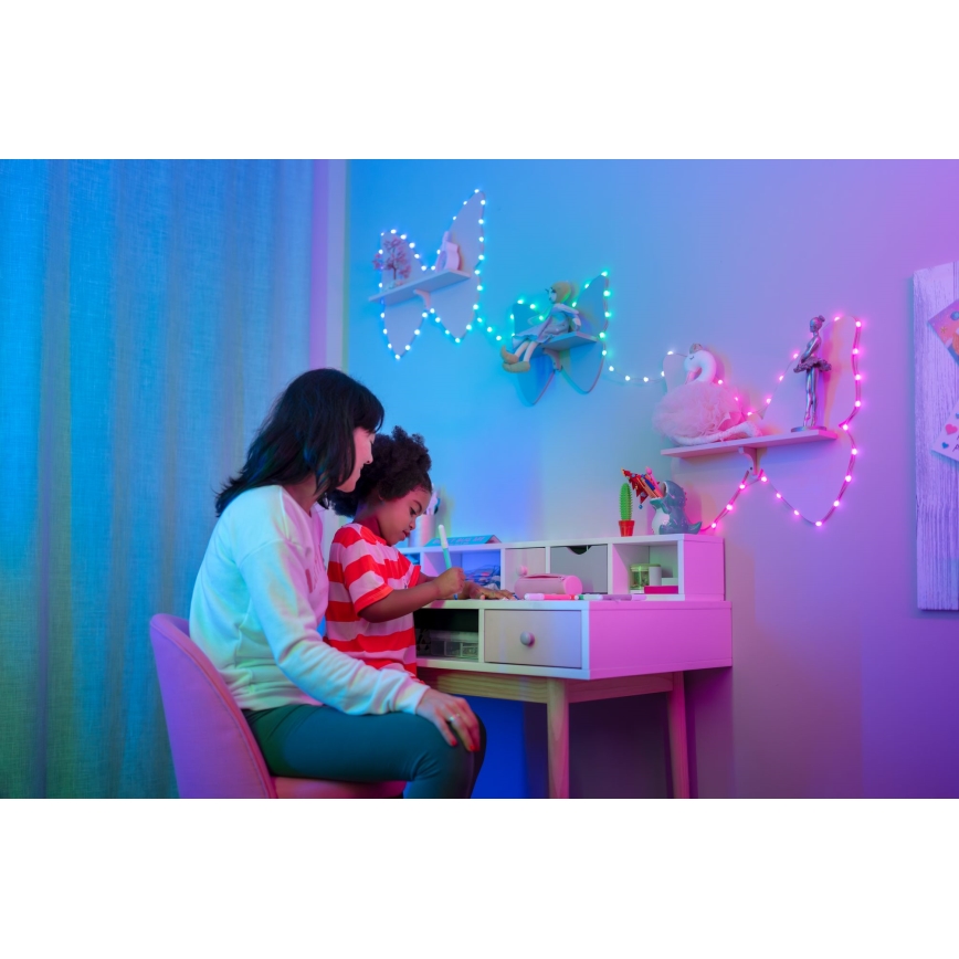 Twinkly - Cordão de luzes LED RGB regulável CANDIES 200 LEDs 14 m USB Wi-Fi