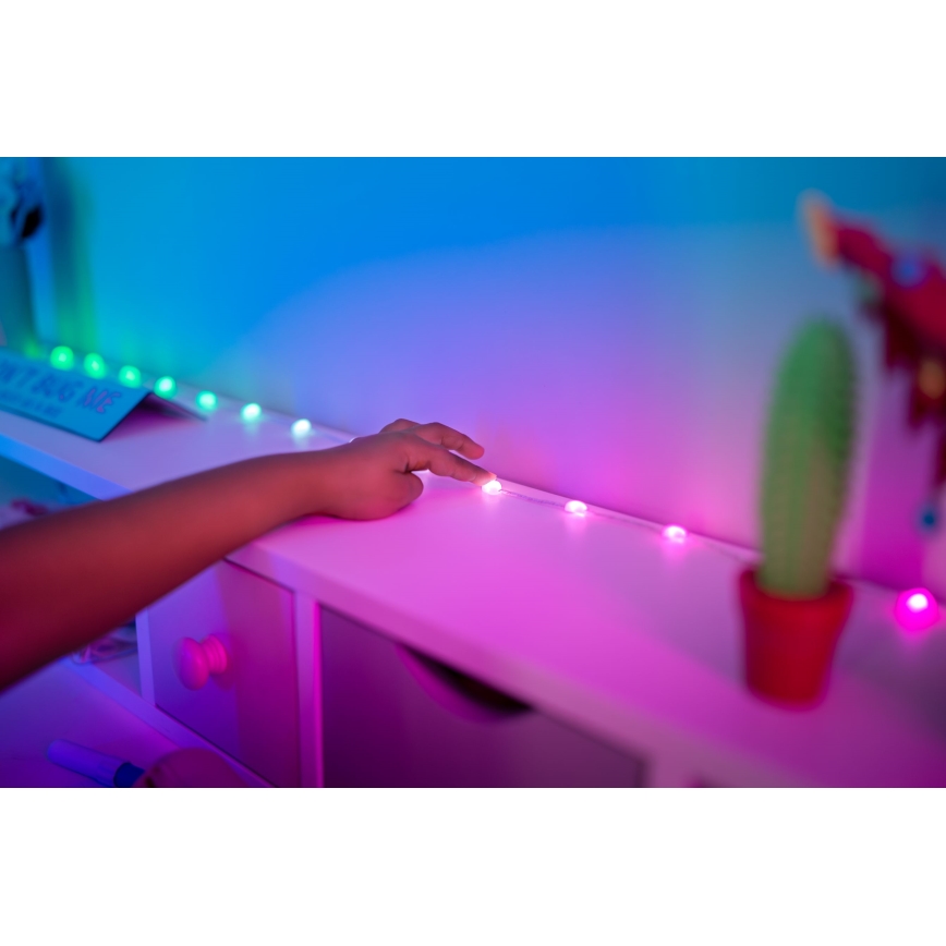 Twinkly - Cordão de luzes LED RGB regulável CANDIES 200 LEDs 14 m USB Wi-Fi