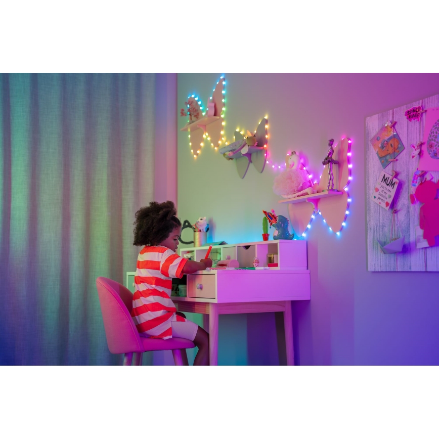 Twinkly - Cordão de luzes LED RGB regulável CANDIES 200 LEDs 14 m USB Wi-Fi
