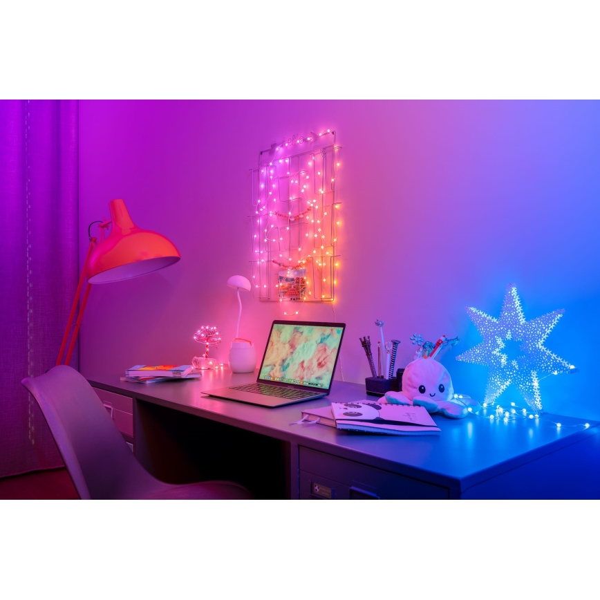 Twinkly - Cordão de luzes LED RGB regulável CANDIES 200 LEDs 14 m USB Wi-Fi