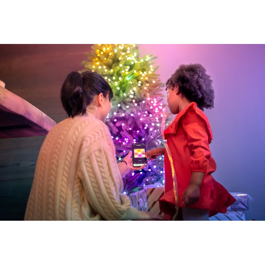 Twinkly - LED RGB Regulação Corrente de Natal CANDIES 200xLED 14 m USB Wi-Fi