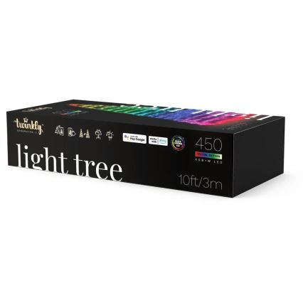 Twinkly - Árvore de Natal LED RGBW Regulável para Exterior LIGHT TREE 450xLED 3m IP44 Wi-Fi