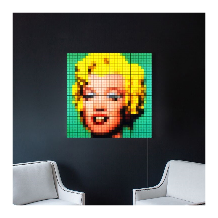 Twinkly - CONJUNTO 6xLED RGB Painel com regulação SQUARES 64xLED 16x16 cm Wi-Fi