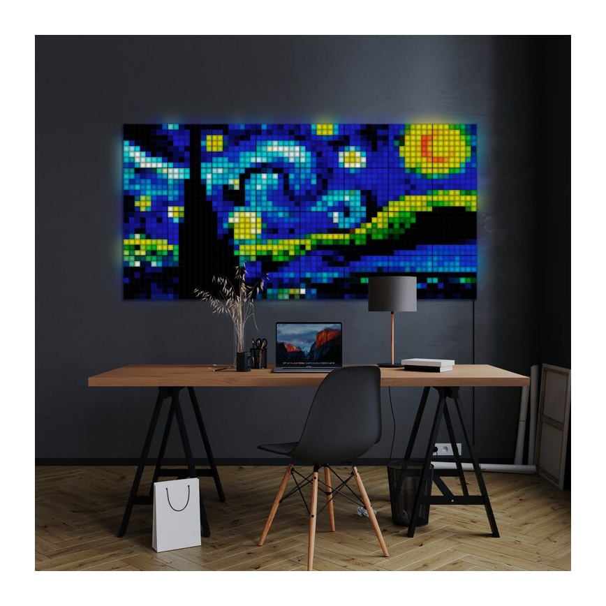 Twinkly - CONJUNTO 6xLED RGB Painel com regulação SQUARES 64xLED 16x16 cm Wi-Fi