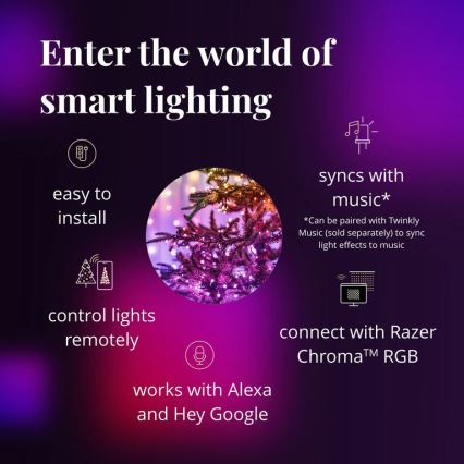 Twinkly - Cordão de luzes exterior LED RGBW regulável STRINGS 250xLED 23,5m IP44 Wi-Fi