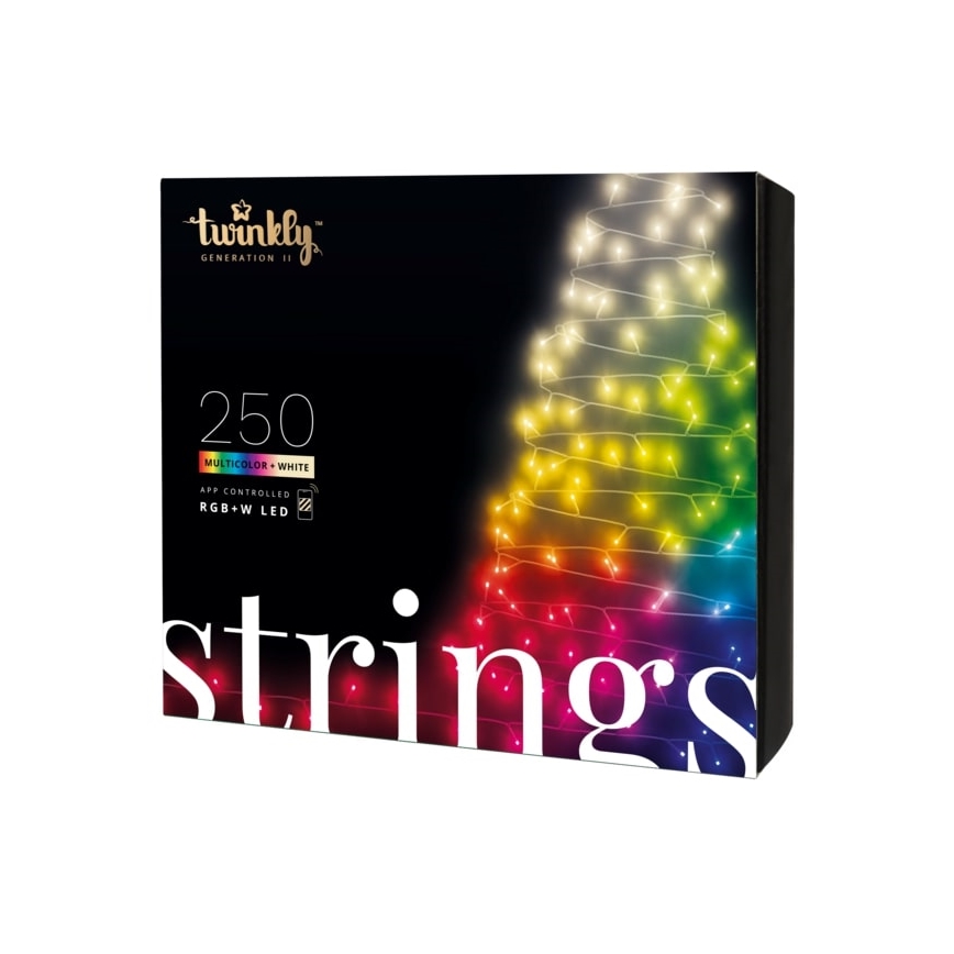 Twinkly - Cordão de luzes exterior LED RGBW regulável STRINGS 250xLED 23,5m IP44 Wi-Fi
