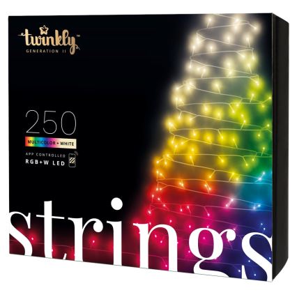 Twinkly - Guirlanda exterior LED RGBW regulável STRINGS 250xLED 23,5m IP44 Wi-Fi