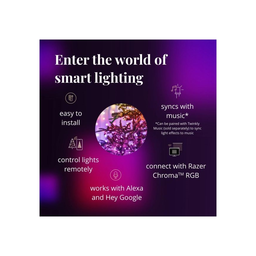 Twinkly - LED RGBW Regulação exterior Corrente de Natal STRINGS 250xLED 23,5m IP44 Wi-Fi