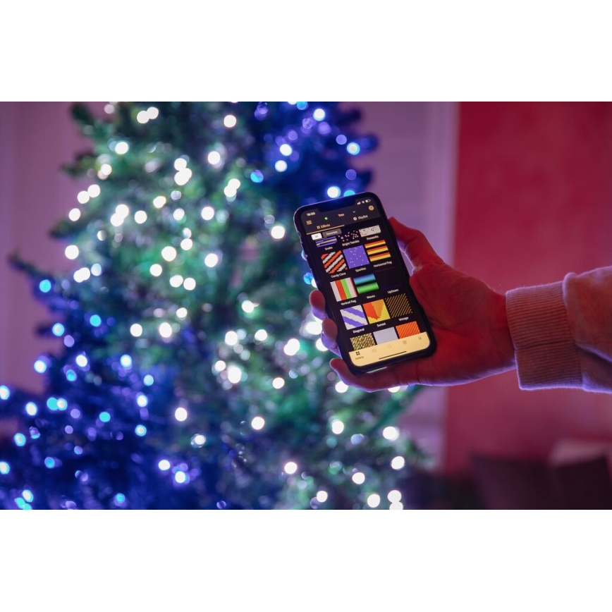 Twinkly - Cordão de luzes exterior STRINGS RGB com 250 LEDs reguláveis, 23,5 m, IP44, Wi‑Fi