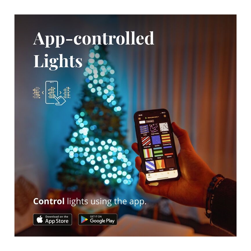 Twinkly - Cordão de luzes exterior STRINGS RGB com 250 LEDs reguláveis, 23,5 m, IP44, Wi‑Fi