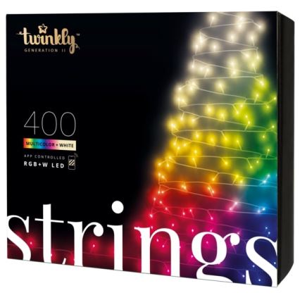 Twinkly - LED RGBW Regulação exterior Corrente de Natal STRINGS 400xLED 35,5m IP44 Wi-Fi