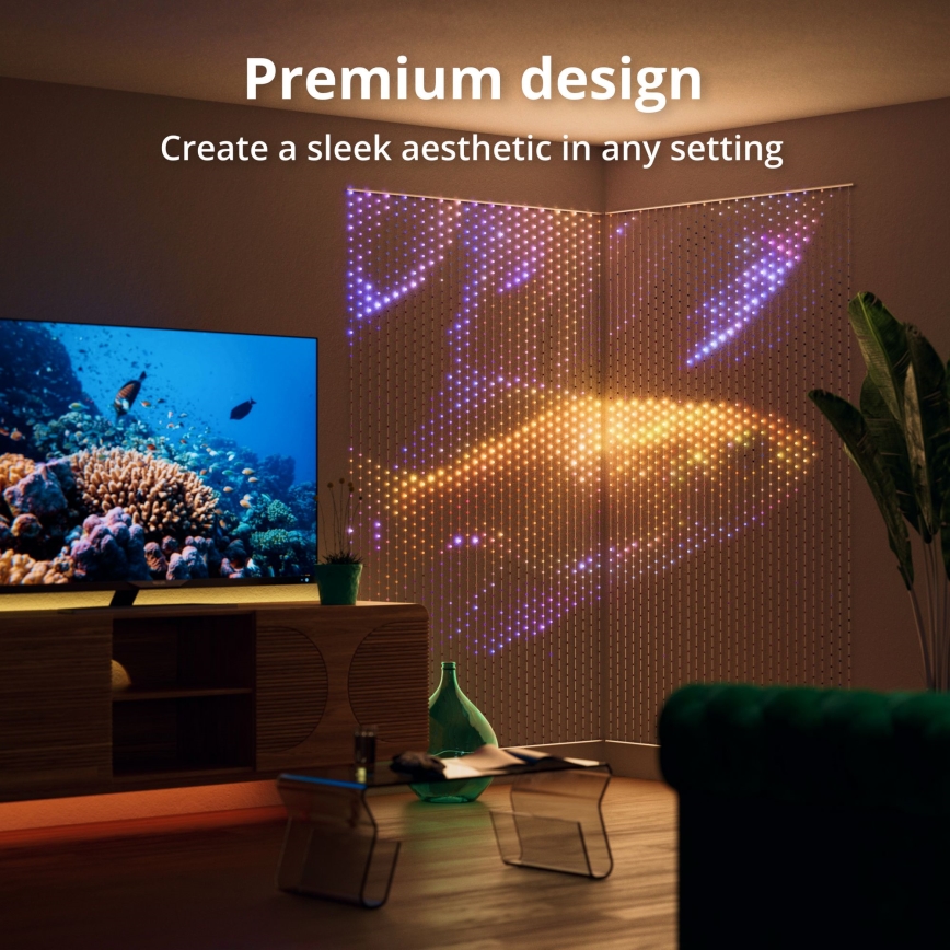 Twinkly - Cortina de Natal LED RGB regulável MATRIX 500xLED 0,5x2,4 m Wi-Fi