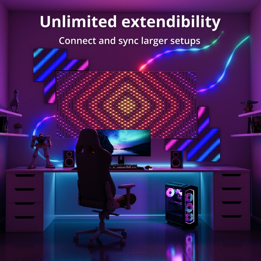 Twinkly - Cortina de Natal LED RGB regulável MATRIX 500xLED 0,5x2,4 m Wi-Fi