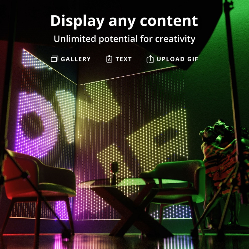 Twinkly - Cortina de Natal LED RGB regulável MATRIX 500xLED 0,5x2,4 m Wi-Fi