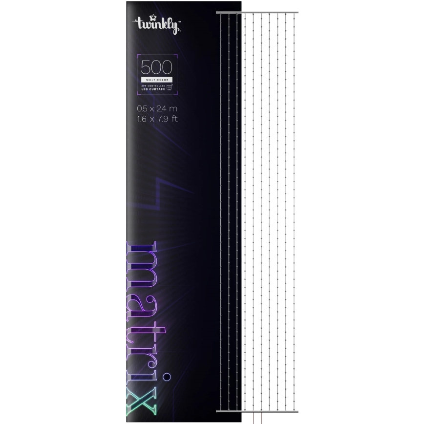 Twinkly - Cortina de Natal LED RGB regulável MATRIX 500xLED 0,5x2,4 m Wi-Fi