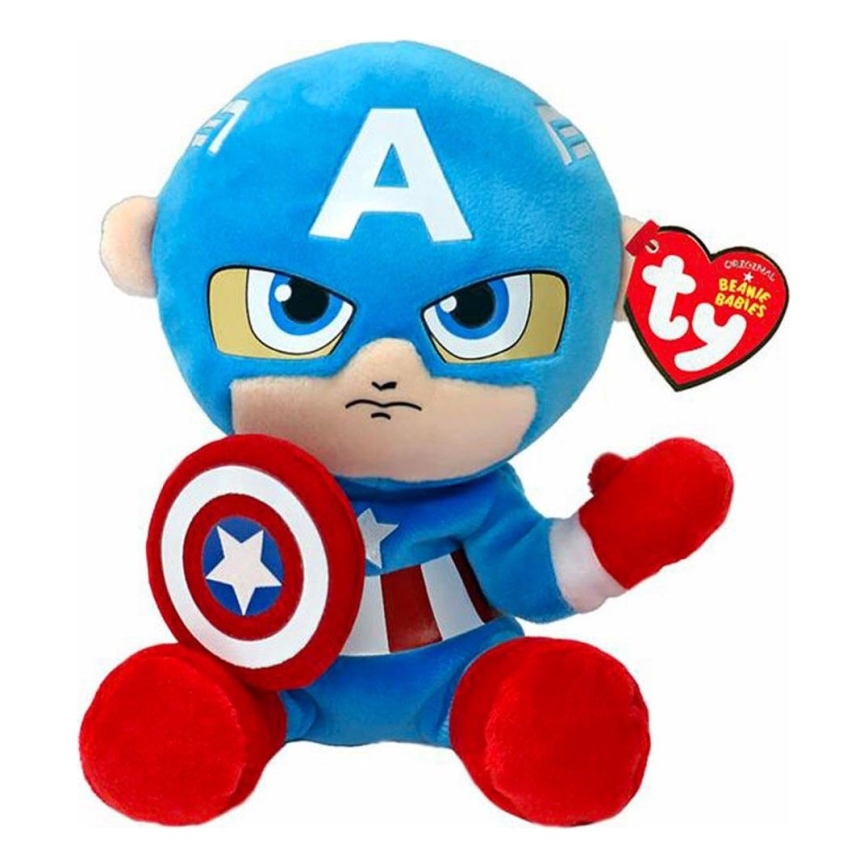 TY - Brinquedo de peluche SOFT CAPITÃO AMÉRICA Marvel 15 cm