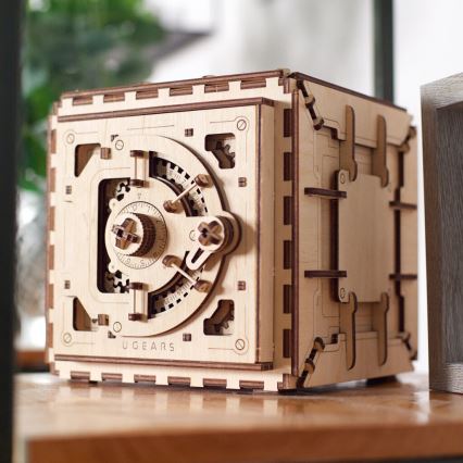 Ugears - 3D puzzle mecânico de madeira Cofre