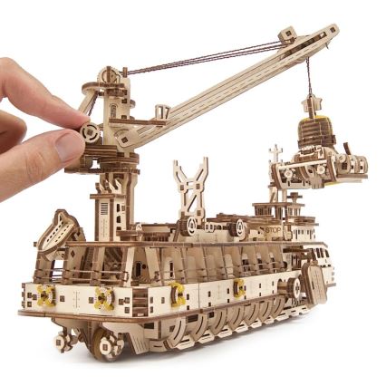Ugears - 3D puzzle mecânico de madeira Navio de investigação