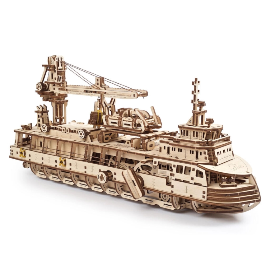 Ugears - 3D puzzle mecânico de madeira Navio de investigação